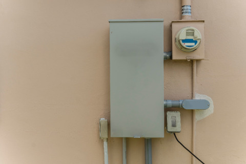 generator transfer switch mounted outside of a home