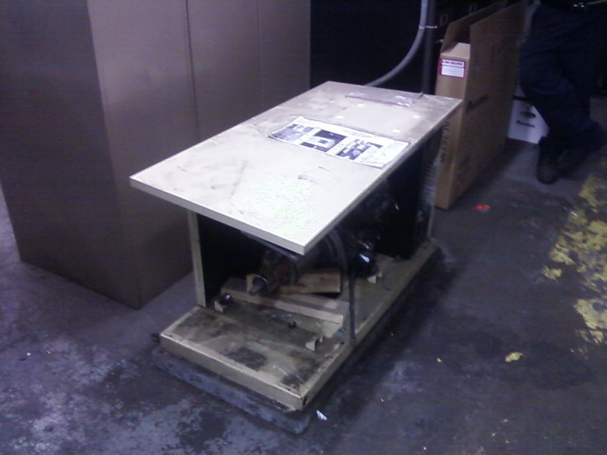 Generator that was incorrectly installed and blew up